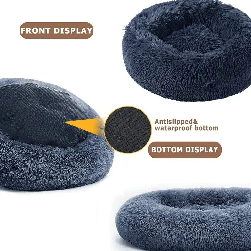 Round Cat Beds House Soft Long Plush Best Pet Dog Bed For Dogs Basket Pet Products Cushion Cat Bed Cat Mat Animals Sleeping Sofa
