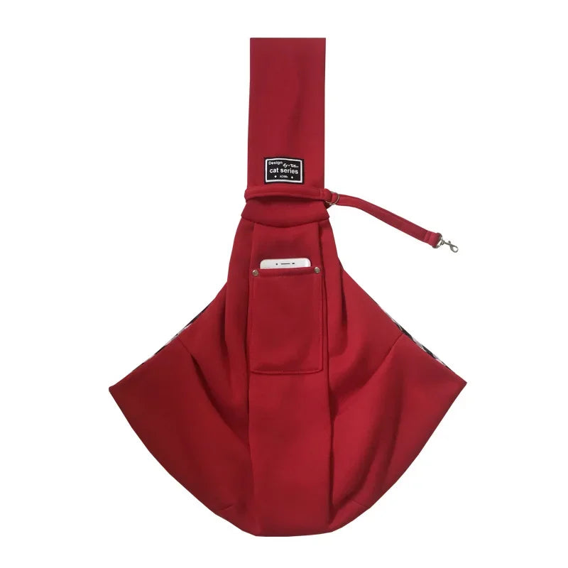 Small Dog Cat Slings Carrier Bag Travel Tote Soft Comfortable Hands-free Pouch Handbag with Cell Phone Pocket Pet Products